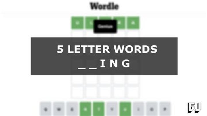 5 letter words ending in ING – Wordle game help