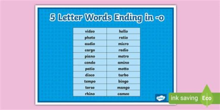 5 letter words ending in O – Wordle Game Help