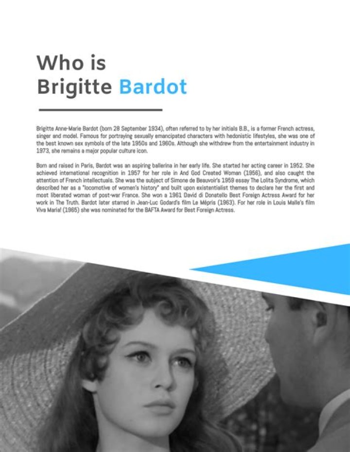Brigitte Bardot Biography - Facts, Childhood, Family Life & Achievements