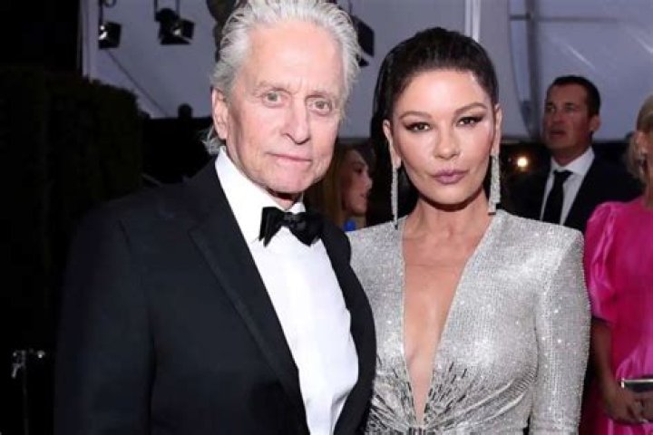 Catherine Zeta-Jones Stuns In Julien Macdonald With Lorraine Schwartz Earrings