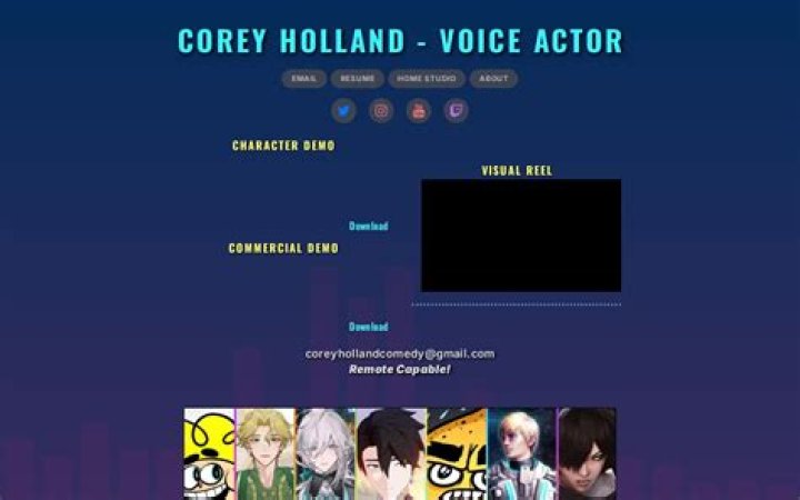 Corey Holland - Voice Actor! net worth, income and estimated earnings of Youtuber channel
