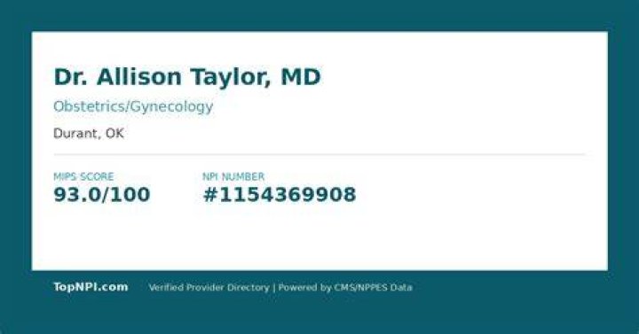 Dr. Allison Taylor, MD – Durant, OK