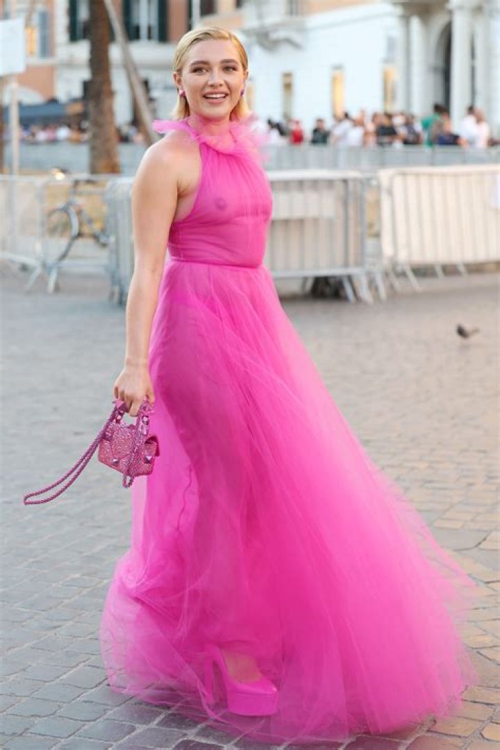 Florence Pugh Takes On The Pink Trend In A Daring See-Through Dress
