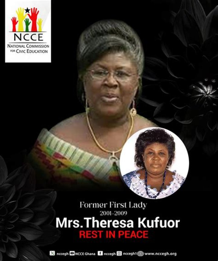 Ghana’s former First Lady Theresa Kufuor dies aged 87