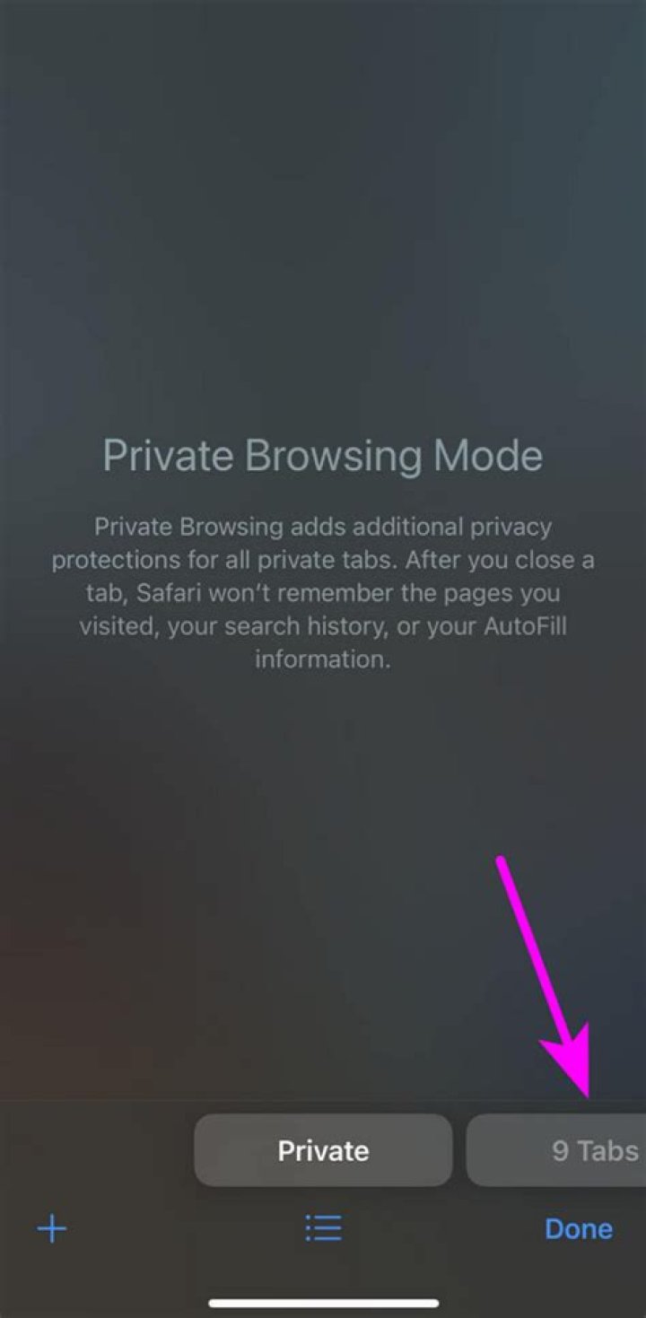 How to cancel private browsing mode