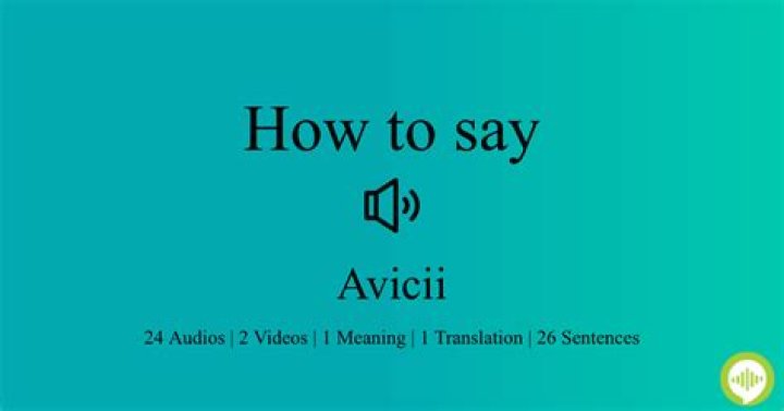 How to pronounce avicii