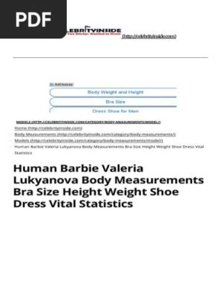 Human Barbie Valeria Lukyanova Body Measurements Bra Size Height Weight Shoe Dress Vital Statistics