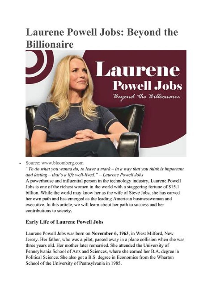 Is Laurene Powell Jobs remarried?