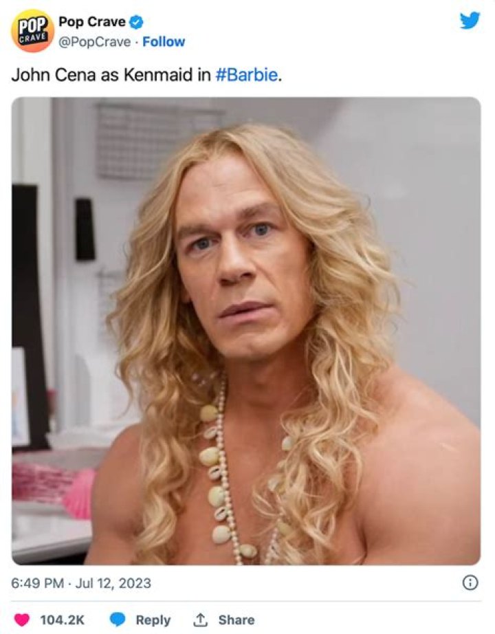 John Cena gives off some serious Ken-ergy vibes in behind-the-scenes ‘Barbie’ image