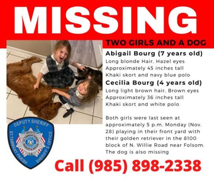 Missing Abigail Bourg & Cecilia Bourg Update