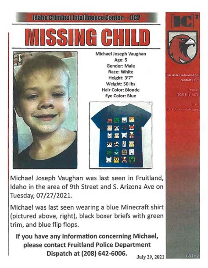 Missing Michael Joseph Vaughan Update -last seen in his Fruitland neighborhood