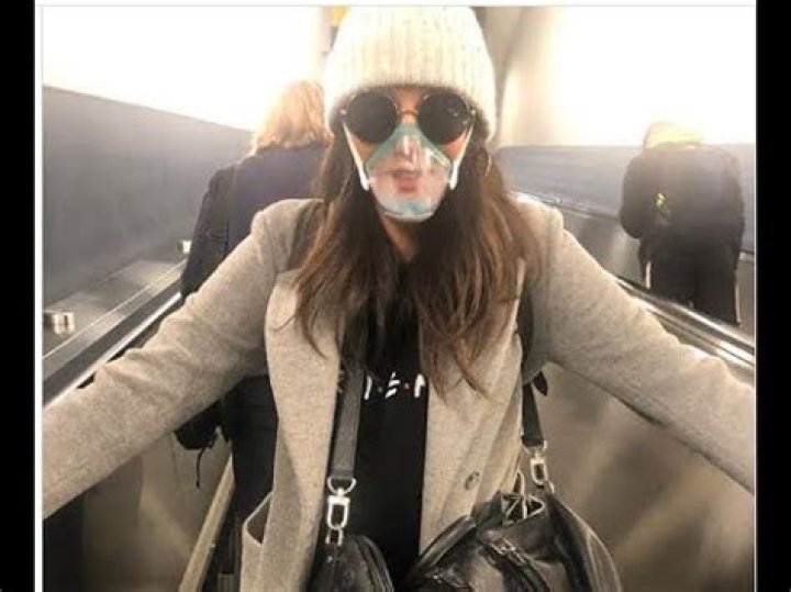 Nina Dobrev Rocks Fashionable See-Through Plastic Mask Amid The Coronavirus Danger