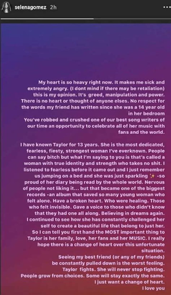 Selena Gomez Writes Powerful Letter Supporting Taylor Swift As Scooter Braun Is Allegedly Preventing Her From Performing Old Songs On TV!
