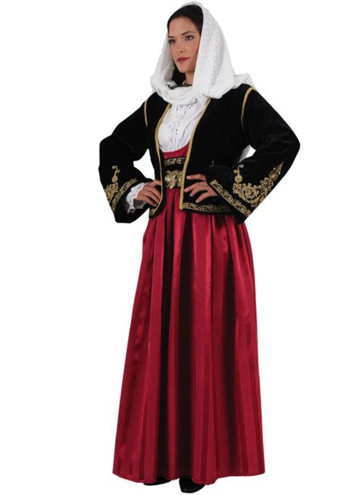 Traditional Dress Kato Panagia Asia Minor Woman Greek Costume — Blessed Celebration