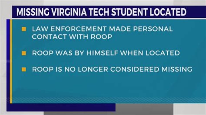 What happened to the missing Virginia Tech student and where was he spotted?